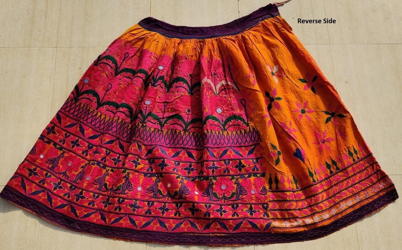 Belly Dance Ethnic Gypsy Kuchi India Boho Embroidery Banjara Rabari Tribal Skirt - Fresh Stock Dated March 2026