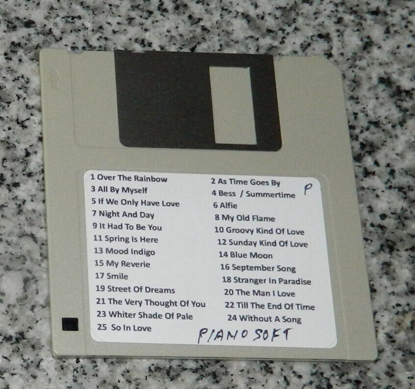 25 Relaxing Piano Solos Over 1.5 Hours Floppy Disk MIDI Pianosoft Players Pianos - Fresh Stock Dated February 2026