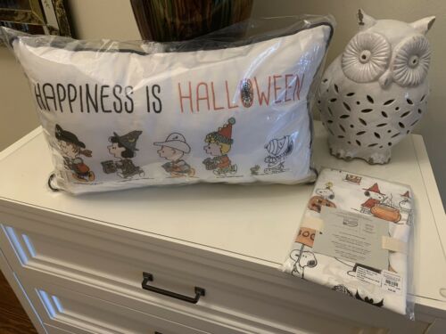 Pottery Barn SET Pillow+case Snoopy pumpkin halloween Charlie Brown holiday gift - Fresh Stock Dated December 2025