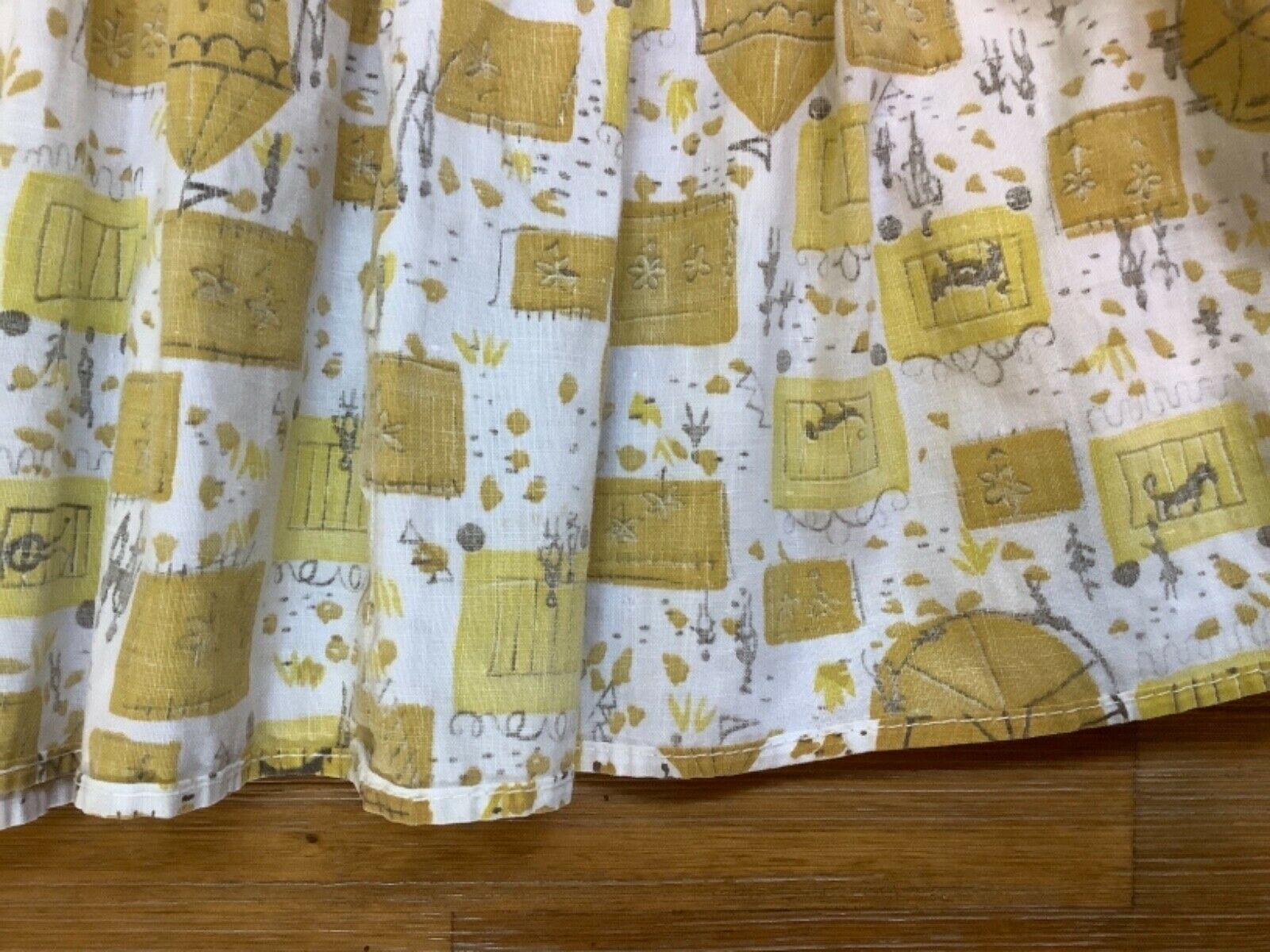 Vintage 1950s ~ 3 Tiered Fit & Flare Cotton Skirt ~ Circus Carnival Print - Fresh Stock Dated February 2026