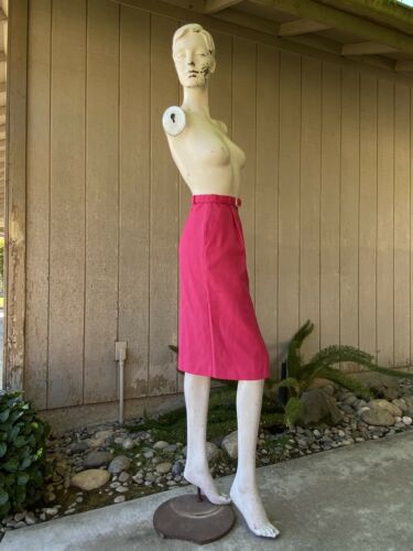 VTG 60’s 70’s hot pink high waist pencil Bod Con skirt pockets Belt XS - Fresh Stock Dated February 2026