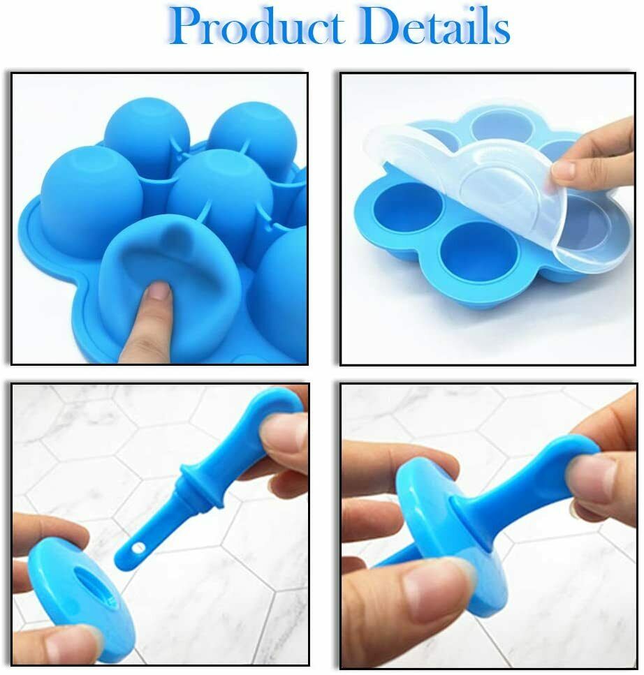 2 Pack Silicone Popsicle Maker Molds- 7-cavity Mini DIY Ice Pop Mold With - Fresh Stock Dated December 2025