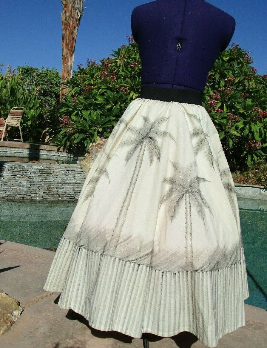 Vintage 1950s Mexican handpainted circle skirt 28-34