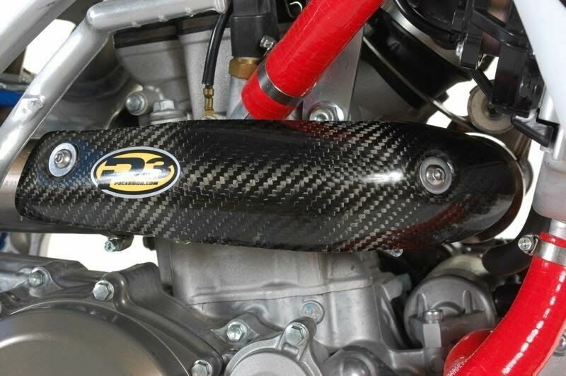 P3 Carbon Fiber 2 Piece Exhaust Header Heat Shield for Yamaha YZ450F 2014-2019 - Fresh Stock Dated February 2026