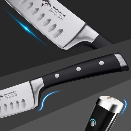 Santoku knife MAD SHARK professional 7 inches restaurants Kitchen Cutlery Japan - Fresh Stock Dated December 2025
