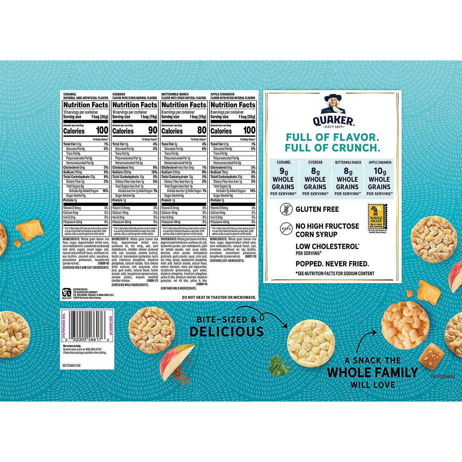 Quaker Rice Crisps Variety Pack (36 pk.)-Free Shipping- - Fresh Stock Dated February 2026