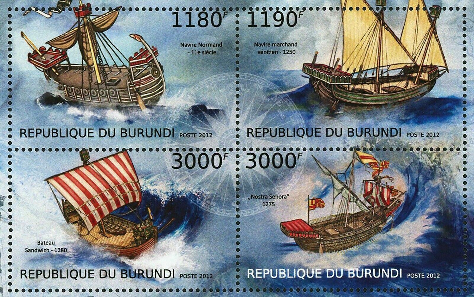 Medieval Ships Stamp Navire Normand Sandwich Ship S/S MNH #2858-2861 - Fresh Stock Dated January 2026