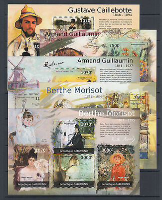 Burundi Sc 1029-1060 MNH.2012 Famous Painters & Paintings, cplt set of 32 s/s - Fresh Stock Dated December 2025