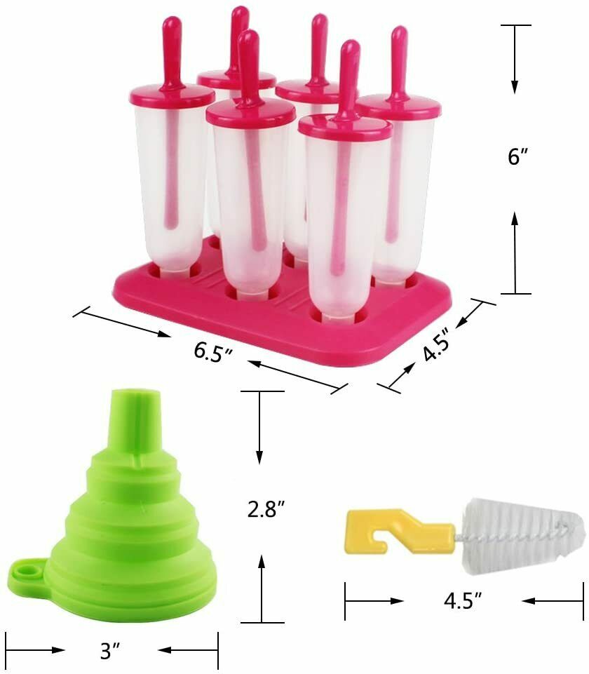 Moldes Para Paletas Popsicle Maker Ice Cream Candy Pop Mold Funnel Brush 3 Set - Fresh Stock Dated February 2026