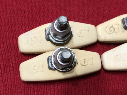 TWO SETS OF USED 80’s BUBBLE FONT GT KOOL STOP WHITE BRAKE PADS OLD SCHOOL BMX - Fresh Stock Dated December 2025