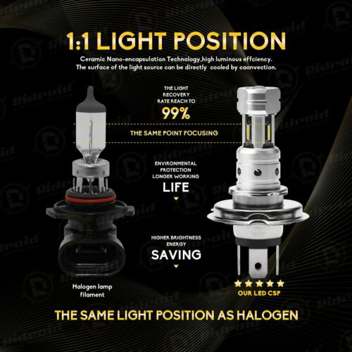 2x H4 9003 Super Bright LED Headlight Kit High Low Beam Bulb 18000LM 6500K White - Fresh Stock Dated February 2026