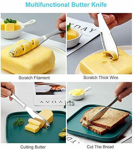Butter Knife with Holes, Stainless Steel, Spread that Butter Knife 3- in- 1 - Fresh Stock Dated December 2025