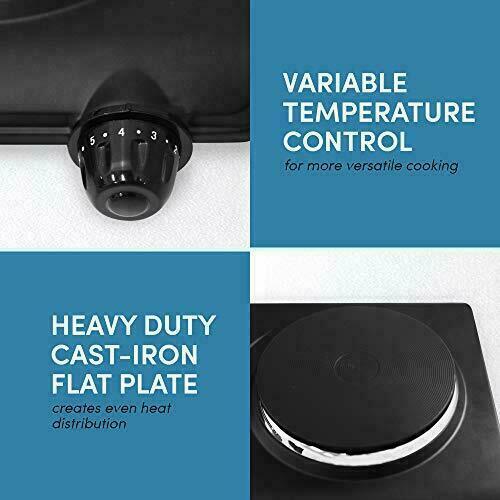 Elite Gourmet Countertop Electric Hot Single Burner  with Temperature Controls - Fresh Stock Dated December 2025