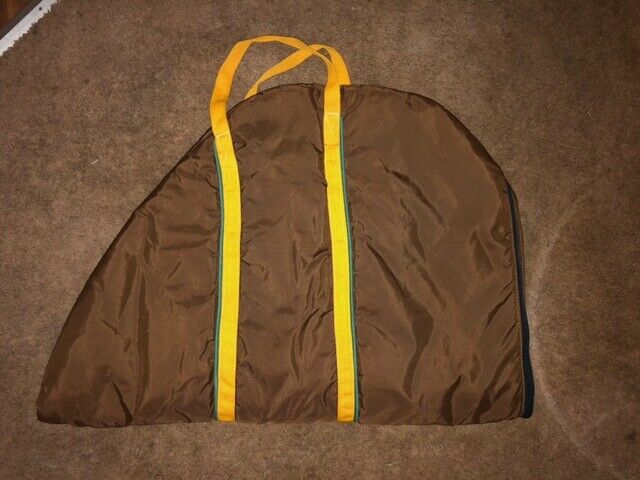 BROWN & GOLD FLEECE LINED ENGLISH SADDLE BAG CARRIER COVER 28 X 42 WITH HANDLE - Fresh Stock Dated December 2025