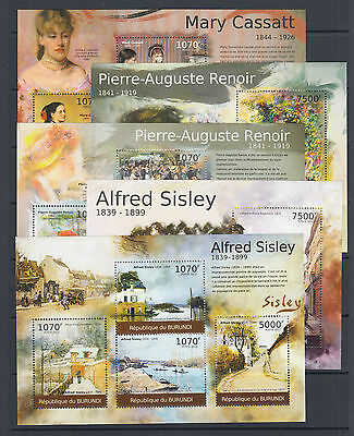 Burundi Sc 1029-1060 MNH.2012 Famous Painters & Paintings, cplt set of 32 s/s - Fresh Stock Dated December 2025