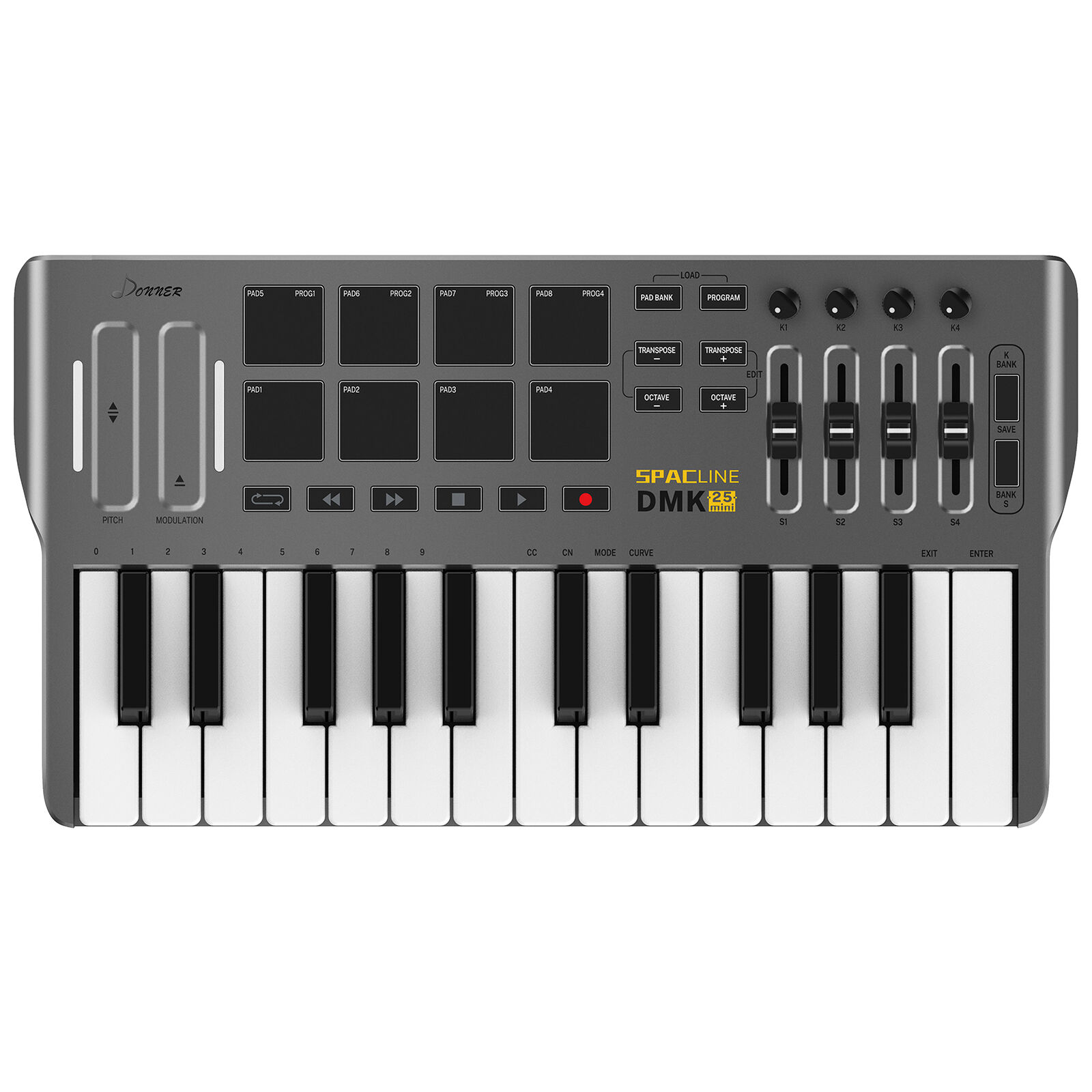 Donner MIDI Keyboard Controller Portable MIDI w/ 25-Keys Tactile Backlit ,DMK25 - Fresh Stock Dated February 2026