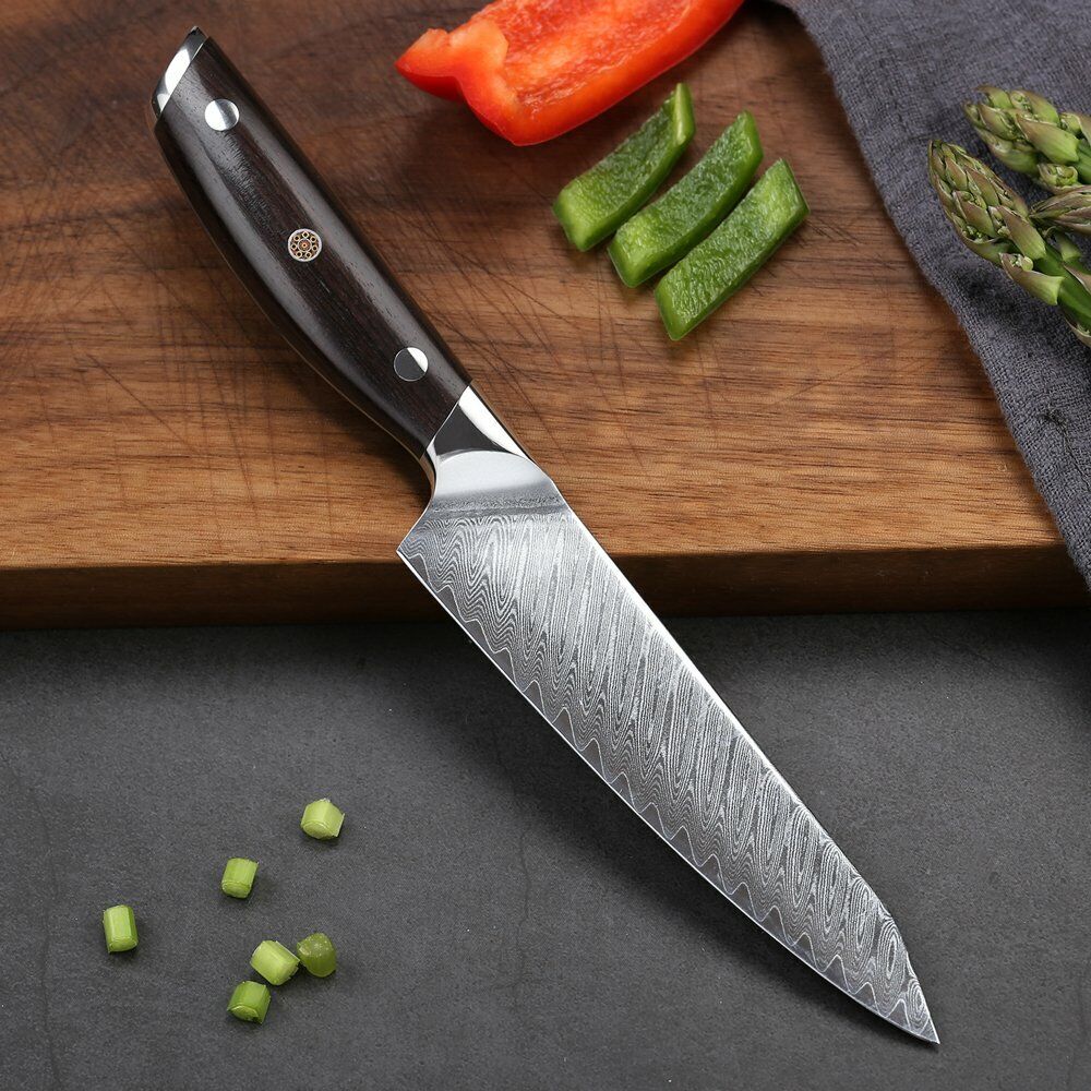 TURWHO 5inch Utility Knife VG10 Damascus Steel Chef Chopper Kitchen Petty Knives - Fresh Stock Dated February 2026