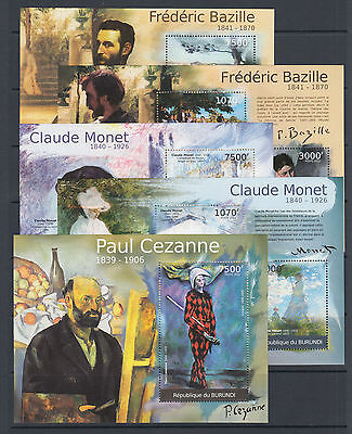 Burundi Sc 1029-1060 MNH.2012 Famous Painters & Paintings, cplt set of 32 s/s - Fresh Stock Dated December 2025