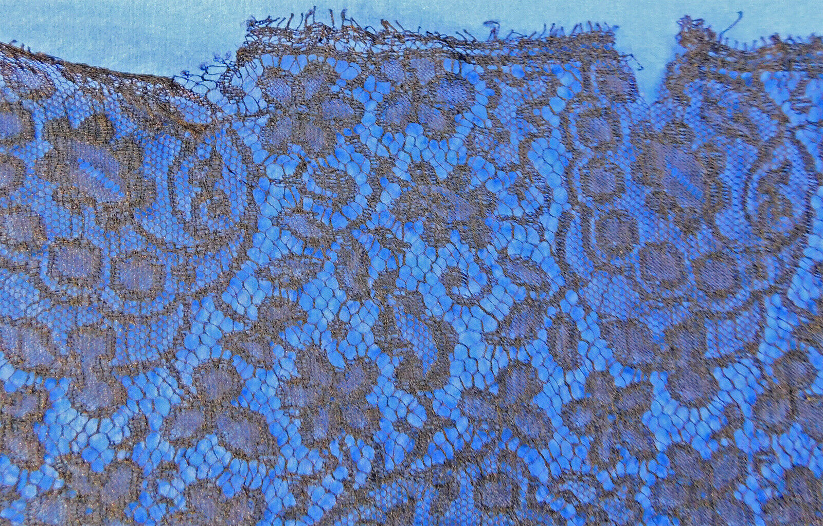 Vintage Unused 1930s Black Chantilly Lace Net Skirt Dress Fabric Yardage - Fresh Stock Dated February 2026