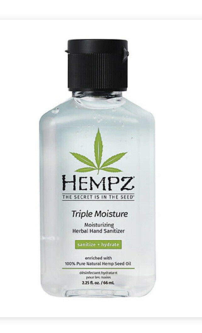 5x Hempz Triple Moisture  Hand Sanitizer 2.25oz/66ml each NEW - Fresh Stock Dated February 2026