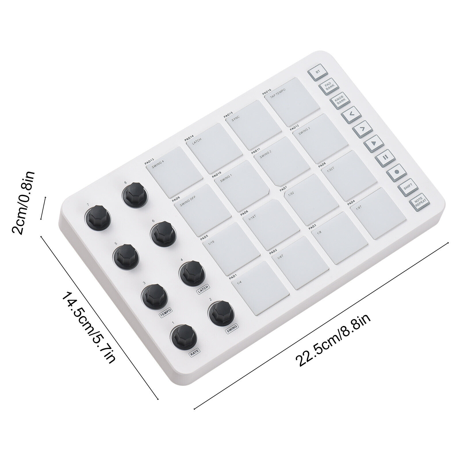 M-WAVE Wireless MIDI Controller Pad W/ 16 MPC Drum Pads 8 Assignable Knobs P4K4 - Fresh Stock Dated February 2026
