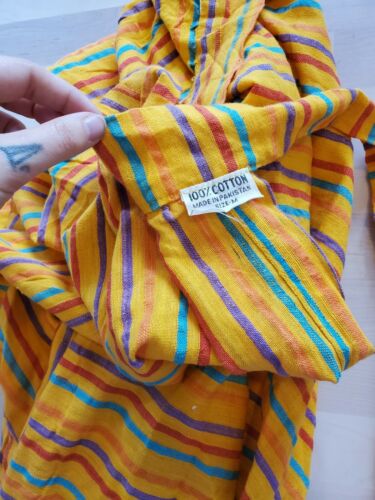 Vintage NOS 1970s Indian Style 100% Cotton Maxi Wrap Skirt Rainbow - Fresh Stock Dated February 2026