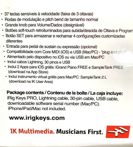 iRig Keys Pro BLACK - Fresh Stock Dated February 2026