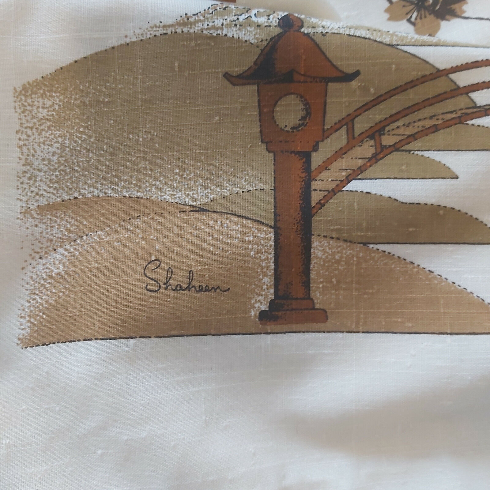 Vintage 1970s Alfred Shaheen Panel Asian Scene Long Skirt Small 28