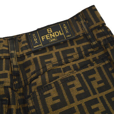 FENDI Vintage Zucca Pattern Skirt Brown Black Italy S08765e - Fresh Stock Dated February 2026