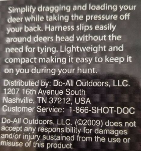 Do-All Outdoors LLC - Pro Deer Drag - Orange and Black Model #ODD26 - NEW - Fresh Stock Dated December 2025