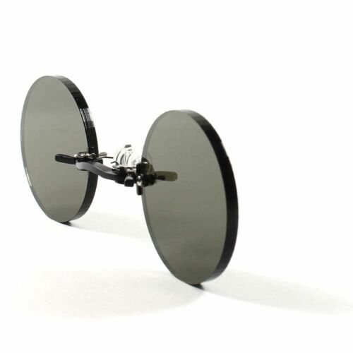 Vintage Retro Frameless Pince Nez Gothic Costume Cosplay Black Round Sun Glasses - Fresh Stock Dated February 2026