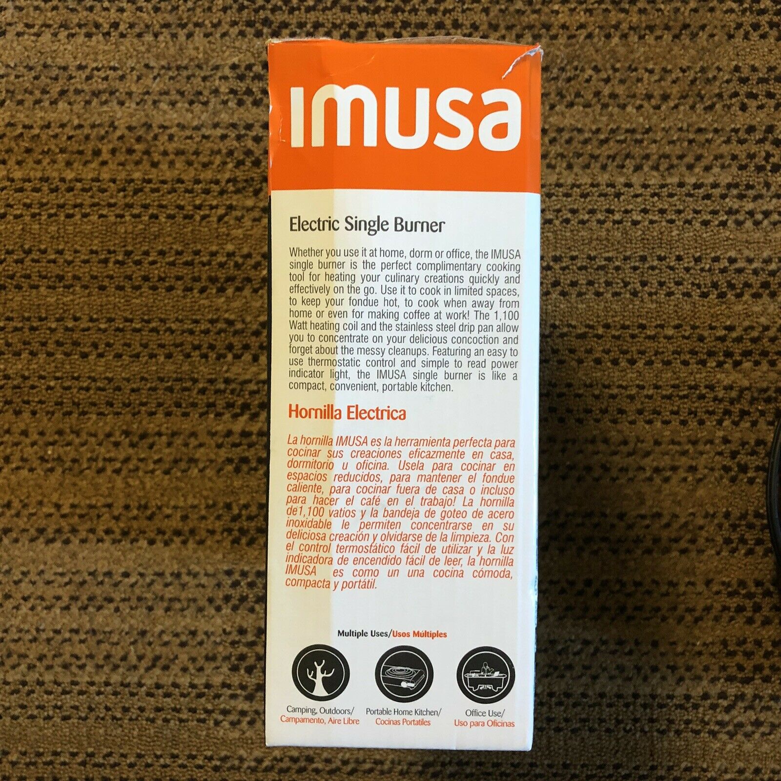 Imusa 1100W Electric Single Burner, Camping, Dorm, Travel, Household - Fresh Stock Dated December 2025