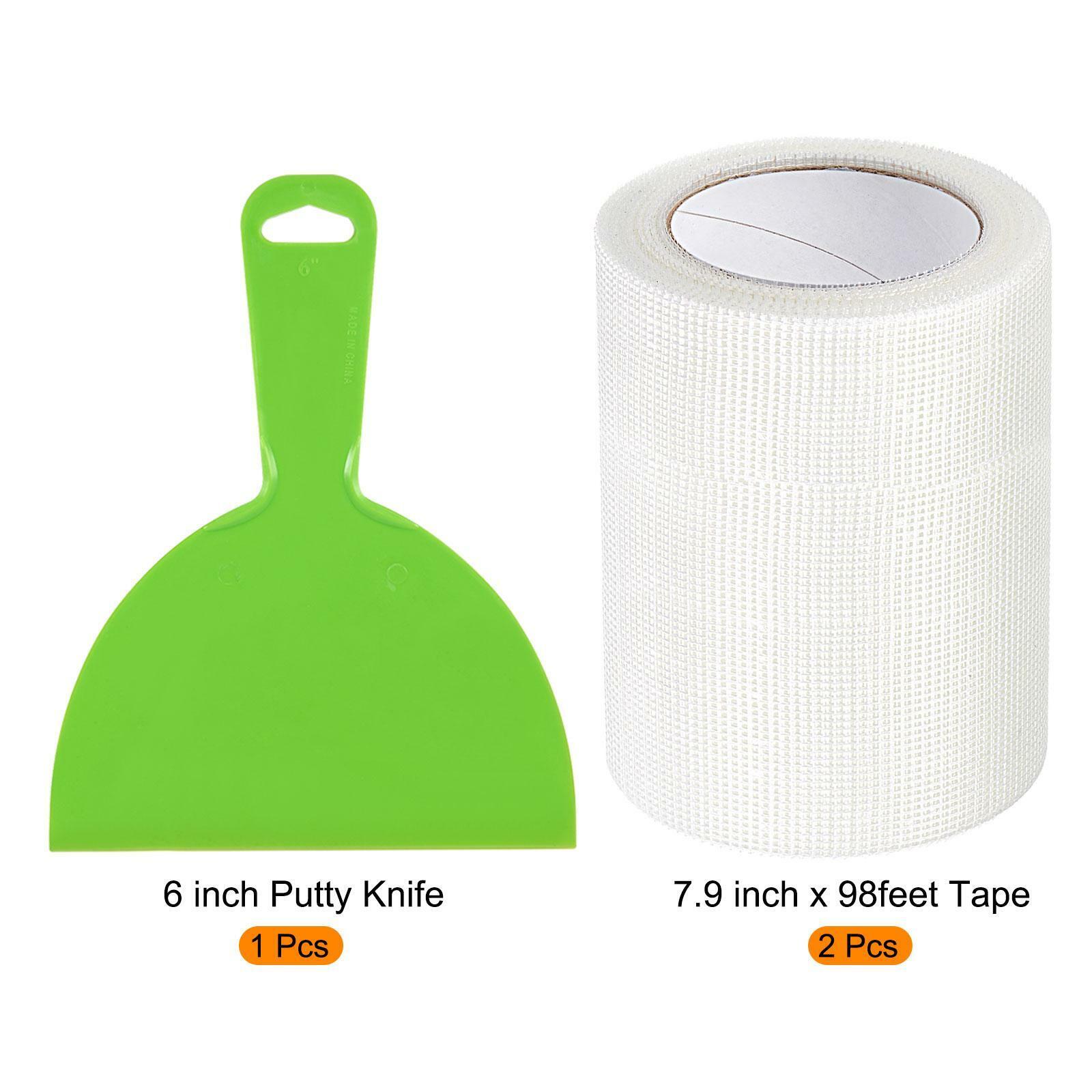 6inch Putty Knife and 2mm Mesh Drywall Joint Tape 7.9inch x 98feet, 3Pcs - Fresh Stock Dated February 2026
