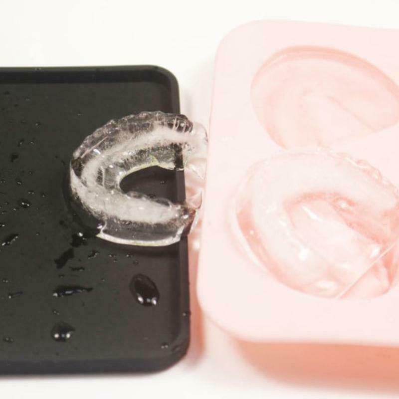 4 Hole Denture Teeth Shaped Ice Cube Mold Silicone Ice Tray DIY Ice Cream Mould - Fresh Stock Dated December 2025