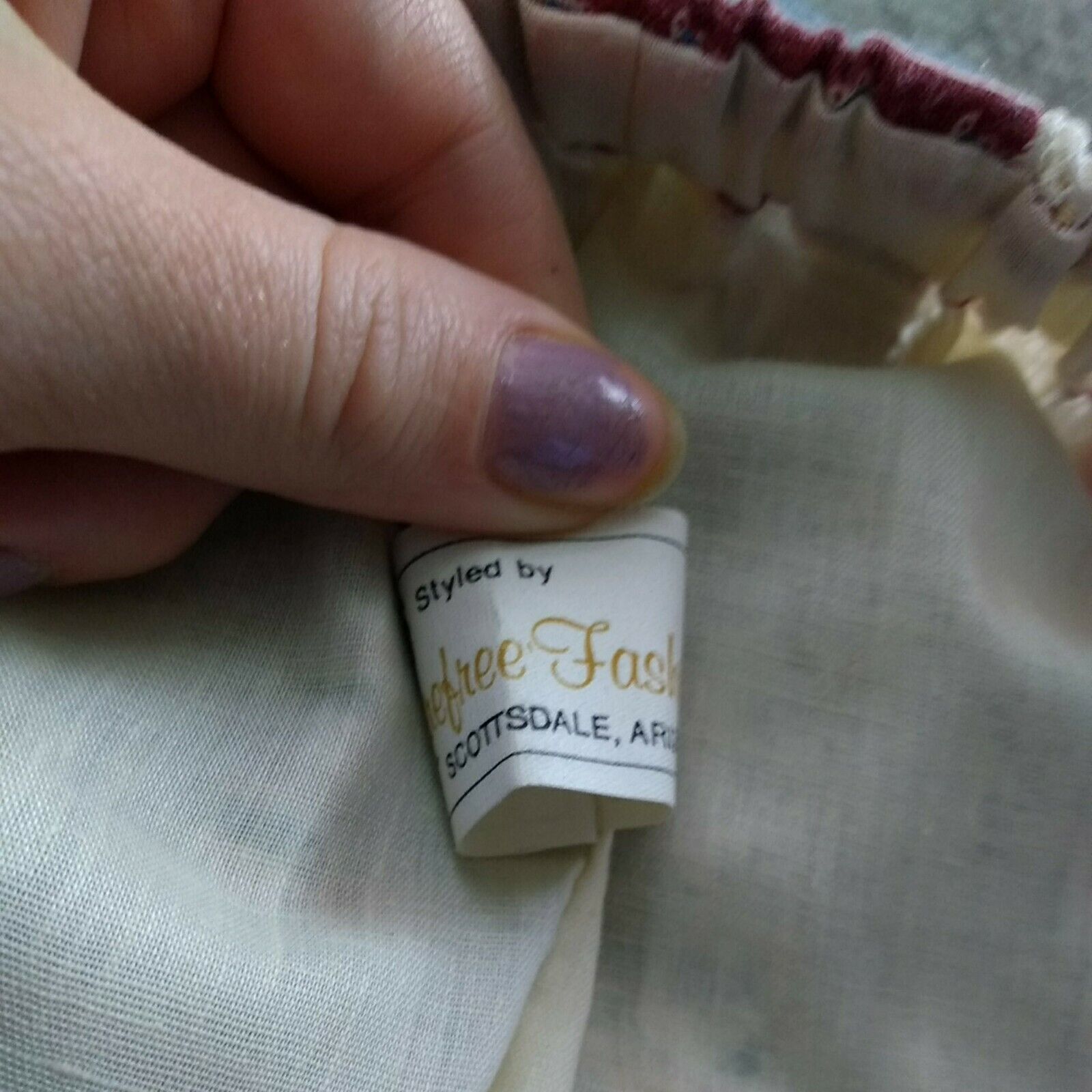 VTG Carefree Fashions Prairie Cottage Core Shirt Skirt Set Patchwork Dark Red - Fresh Stock Dated March 2026