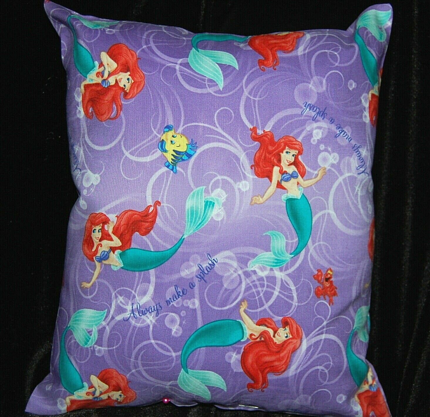 HANDMADE DISNEY LITTLE MERMAID / ARIEL  TRAVEL TODDLER CUDDLE PILLOW - Fresh Stock Dated December 2025
