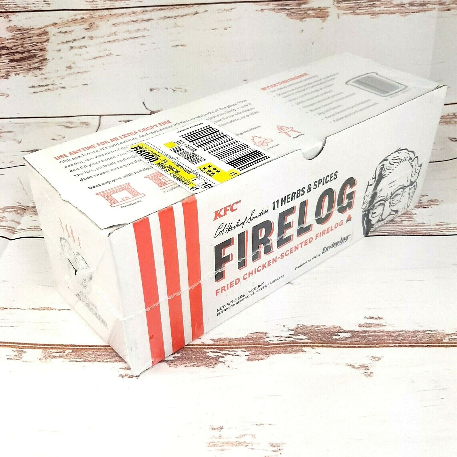 KFC Fried Chicken Scented Firelog Limited Edition 11 Herbs & Spices Enviro-Log - Fresh Stock Dated December 2025
