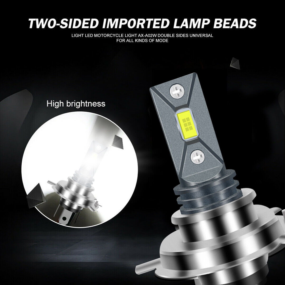 For Yamaha V Star 250 650 950 1100 1300 LED Motorcycle Headlight White Bulbs - Fresh Stock Dated February 2026