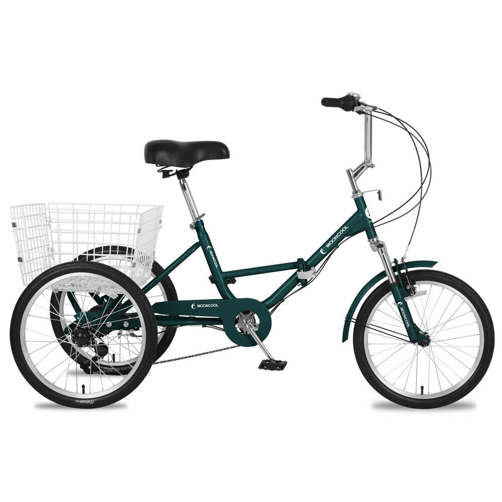 Adult Folding Tricycle 7 Speed 20inch 3Wheel  Exercise Bike & Cargo Basket Gift - Fresh Stock Dated February 2026