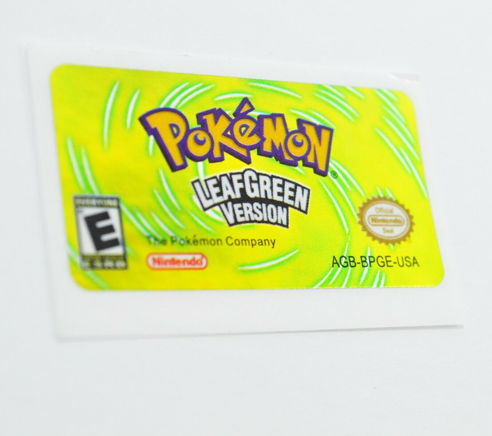 Pokemon Leaf Green GBA Replacement Label SHINY FOIL Sticker Gameboy Advance USA - Fresh Stock Dated December 2025