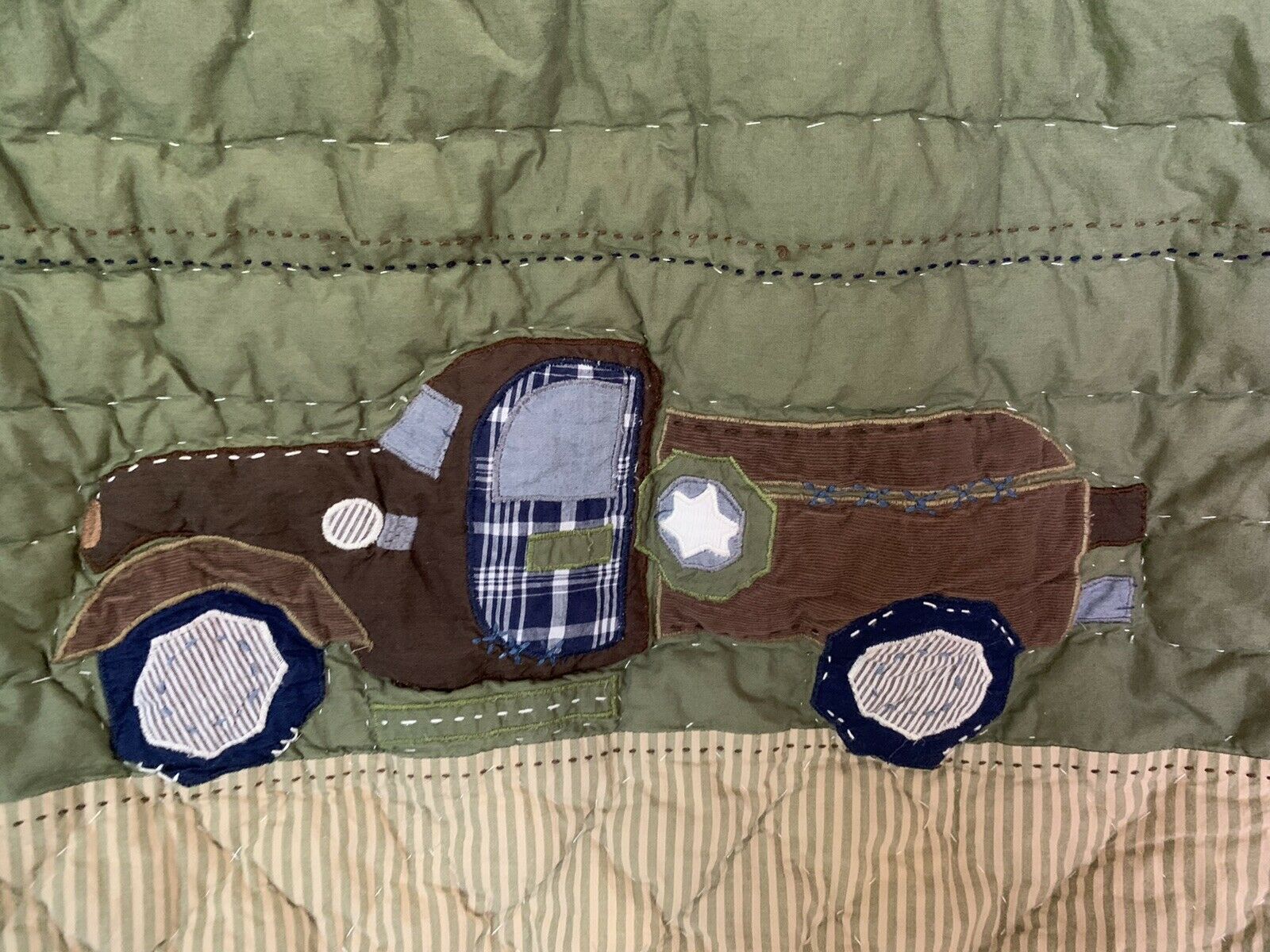 Pottery Barn Kids Truck Quilted Stitch Decorative Pillow Sham (set of 2) - Fresh Stock Dated December 2025