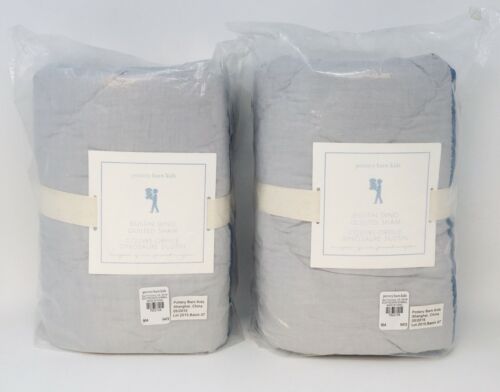 Set Of 2 Pottery Barn Kids Teen Dustin Dino Quilted Shams Gray Blue Standard NEW - Fresh Stock Dated December 2025