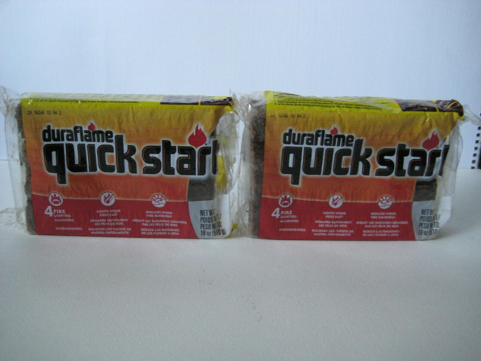 2 Duraflame Quick Start 4 Pack (18oz) Fast Firelighter Light Starters 30 Minute - Fresh Stock Dated December 2025