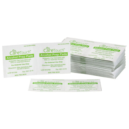Care Touch Sterile Alcohol Prep Pads, Medium 2-Ply - 200 Alcohol Wipes - Fresh Stock Dated February 2026