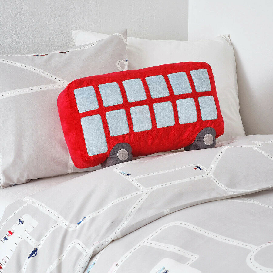 IKEA UPPTAG Children Cushion Red Bus 18x11 