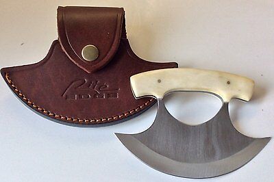 Bone Handle Ulu Knife w/ Genuine Quality Leather Sheath - Fresh Stock Dated December 2025