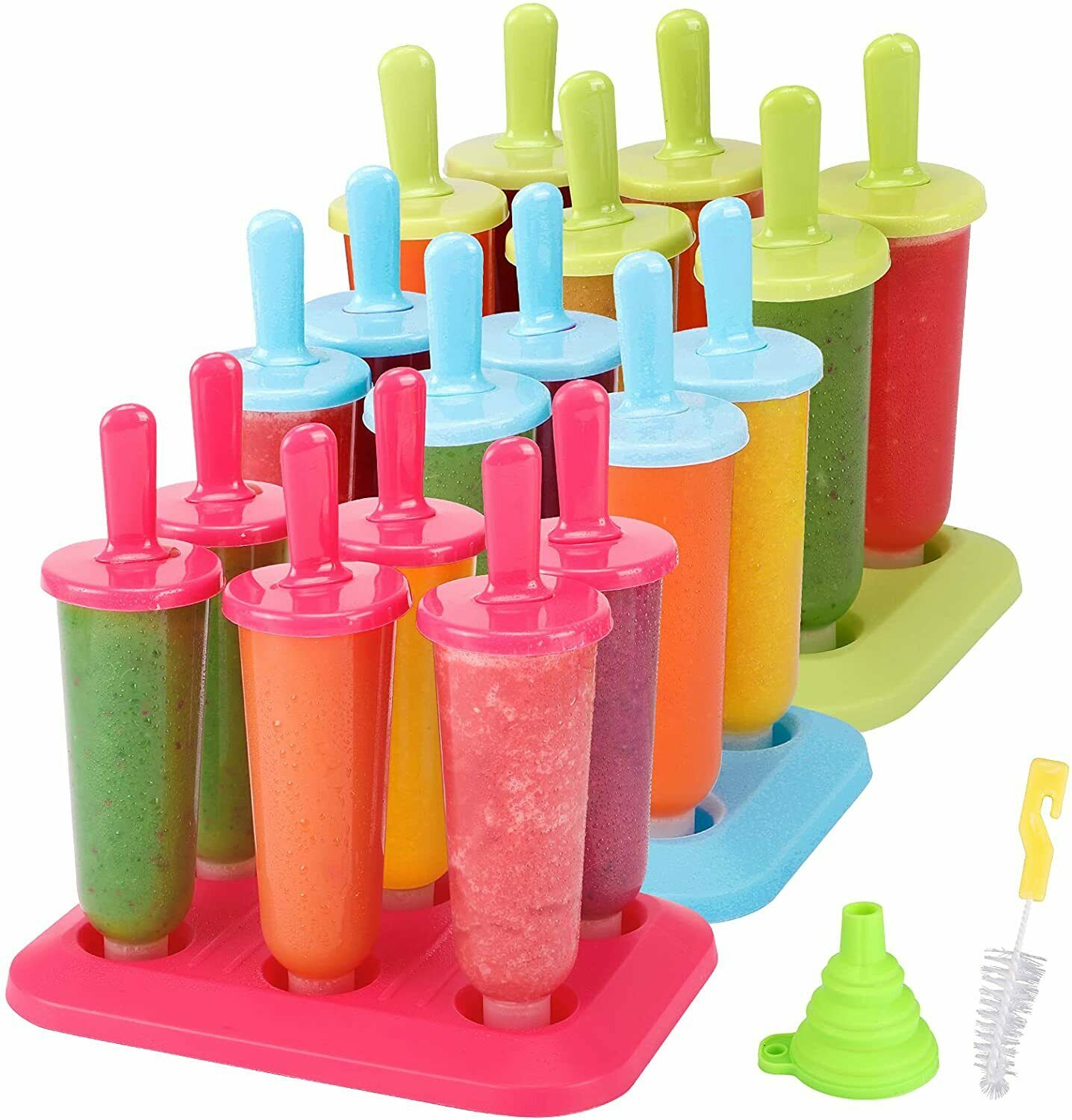 Moldes Para Paletas Popsicle Maker Ice Cream Candy Pop Mold Funnel Brush 3 Set - Fresh Stock Dated February 2026