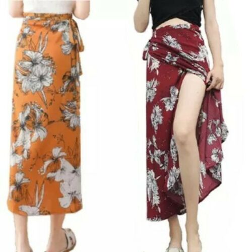 iDrop Eco- Friendly & Breathable Multifunctional Floral Printed Long Beach Skirt - Fresh Stock Dated February 2026