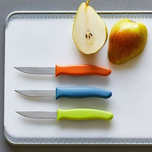 Pampered Chef PARING KNIFE SET of 3 Blue, Green, Orange - DISHWASHER SAFE - Fresh Stock Dated December 2025