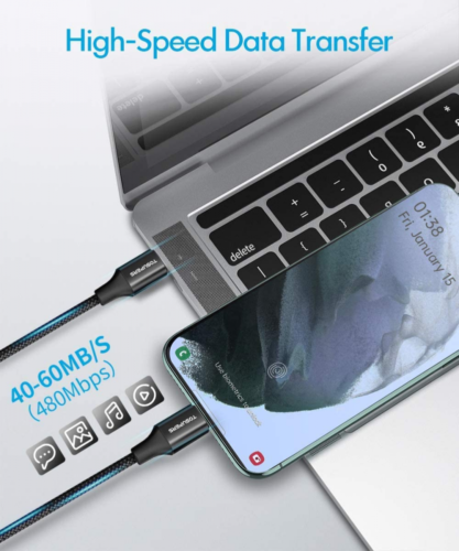 [10ft/3m] Long USB C to C Cable 60W, PD Fast Charging Type C 10ft, Black - Fresh Stock Dated February 2026